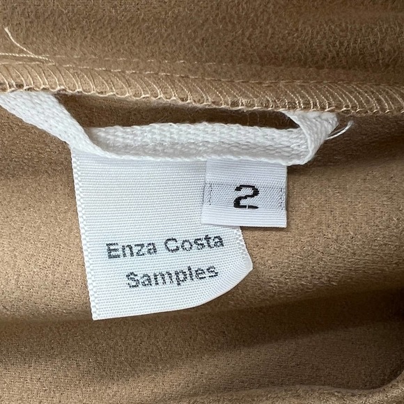 ENZA COSTA Pants Womens Medium 2 Camel Tan Faux Suede Jogger Lounge Track NWOT - Picture 8 of 15